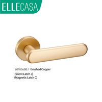 Serrure de porte de chambre et de salle de bain ELLECASA Série Aosta, modèle moderne minimaliste 6B1056, fermeture magnétique silencieuse, alliage de zinc, pour hôtel