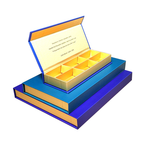 Tùy chỉnh sang trọng thanh sô cô la BONBON ủng hộ đám cưới kẹo quà tặng bao bì cứng nhắc vui vẻ Kẹo hộp với ngăn giấy - Product Image 2