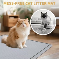 Tapis de litière pour chat en silicone imperméable BPlus, grand format, 86 cm, motif uni, écologique, facile à nettoyer, accessoire pour animaux de compagnie pour chats et chiens