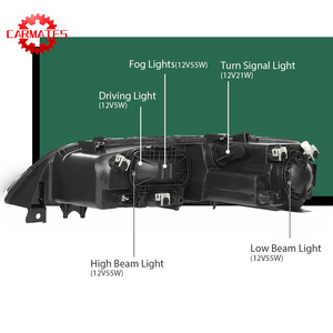 Faros Delanteros Halógenos Negros Transparentes Compatibles con <span class=keywords><strong>Mazda</strong></span> <span class=keywords><strong>6</strong></span> 2006 <span class=keywords><strong>2007</strong></span> 2008 Lado Izquierdo+Derecho GP7A510L0B GP7A510K0B MA2502134 MA2503134 - Product Image 3