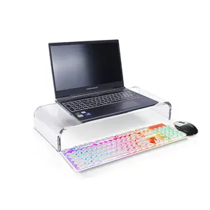Customize Clear Curved Acrylic Monitor Stand Riser For Home Office PC Media Platform