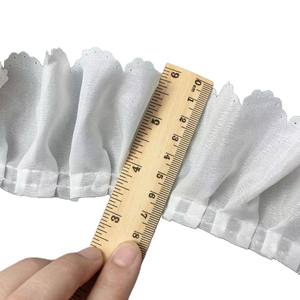 6CM di larghezza eco-friendly poliestere nero bianco plissettato pizzo ricamato accessori indumento colletto gonna polsino abbigliamento - Product Image 4