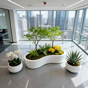 <span class=keywords><strong>Jardinières</strong></span> rondes en fibre de verre sur mesure, <span class=keywords><strong>jardinières</strong></span> d'extérieur de forme irrégulière, grands bacs à plantes et combinaisons de <span class=keywords><strong>jardinières</strong></span> - Product Image 1