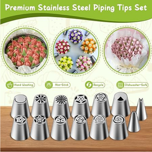 Juego de Boquillas de Acero Inoxidable para Decoración de Pasteles, Boquillas Rusas para Repostería, Juego de Puntas para Decoración de Pasteles - Product Image 2