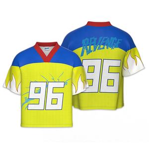 OEM sublimado Boxy Fit Jersey patrón de impresión personalizado Team Club Street camisas malla fútbol americano Jersey - Product Image 1