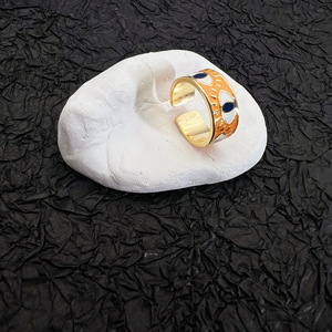 Turkish Devil Eye Enamel Open <b>Ring</b> <b>Adjustable</b> Index Finger <b>Ring</b> Unisex Jewelry Gift Yiwu Origin JZ 002 - Product Image 3
