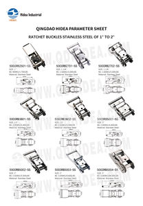 Boucle de fixation HIDEA pour sangle d'arrimage, accessoires nautiques de qualité marine, 1" 2" MAX. Boucle à cliquet en acier inoxydable BS 6 600 lb - Product Image 2