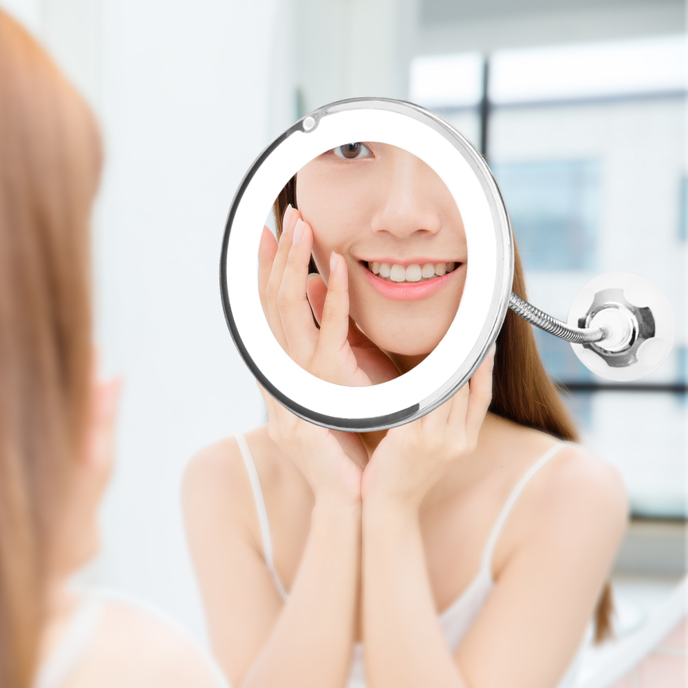 Макияжное зеркало с увеличительным стеклом и светодиодной подсветкой