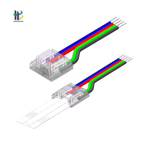 Conectores de tira de LED RGBW COB de 5 pines sin soldadura de alta densidad de 10 mm y 12mm para tira de LED de 12mm