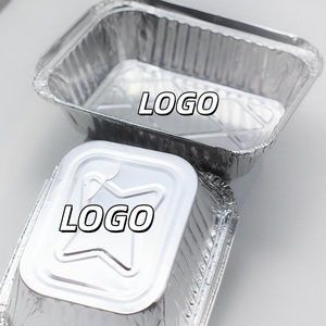 10 20 50 PCS Food Grade Disposable <b>Small</b> Aluminum Foil Food Containers Rectangle Aluminium Foil Baking <b>Pan</b>/Trays with Lids - Product Image 3