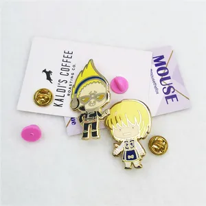 Cute Cartoon Design Lapel Pin Badge Manufacturer Custom 2 Inch Metal Soft Hard Enamel Anime Pin For Gift