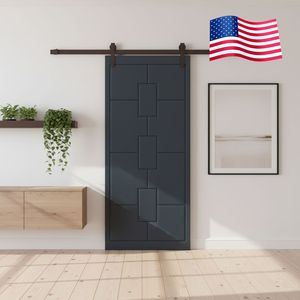 GUJIE Porta Scorrevole in MDF Impermeabile 84x36 Pollici, Kit Hardware Personalizzabile, Disponibile in Magazzino Los Angeles, Spedizione Gratuita - Product Image 1
