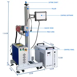 20w flying laser marking machine production line marking head flying laser printer