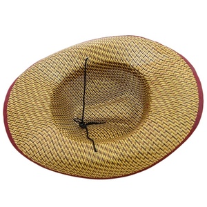 Wholesale <b>Western</b> Wide Brim Straw Panama <b>Hat</b> for Men Women Breathable Hollow Out Custom Logo Straw Wester Cowboy <b>Hat</b> - Product Image 2