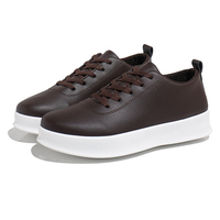 Chaussures décontractées à plateforme basse pour hommes, baskets à lacets en cuir PU, chaussures de marche légères et antidérapantes bleu jaune gris 39-45