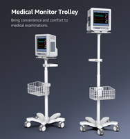 Troli Monitor dan Ventilator Modern, Kereta Klinik, Workstation Medis Mobile dengan Ketinggian yang Dapat Disesuaikan, Garansi 5 Tahun untuk Rumah Sakit