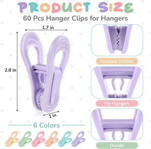 18pcs/bag <b>Plastic</b> Clothes Clips 7.0cm Colored Heavy Duty Clothes Pegs Powerful Spring Not Rusty for Clothes Drying Eco-Friendly - Product Image 2