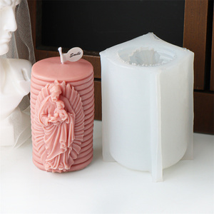 Moule en silicone pour bougie cylindrique, motif Déesse, Mère Chrétienne, <span class=keywords><strong>Vierge</strong></span> avec bébé, Naissance <span class=keywords><strong>de</strong></span> Jésus, Nativité - Product Image 4