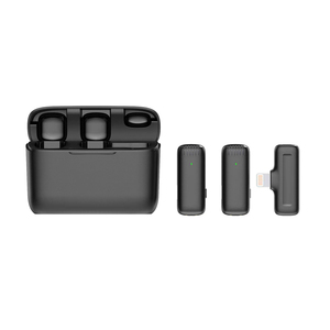Microfono Lavalier intelligente con cancellazione del rumore 2 in1 con custodia batteria microfoni <span class=keywords><strong>Wireless</strong></span> Clip-on per Smart Phone Live Vlog - Product Image 3