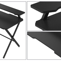 Bureau d'ordinateur à deux étages Bureau d'ordinateur Bureau de haute qualité Bureau de jeu noir E-sports