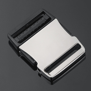 Side Release Buckle 25mm Zinc Alloy Adjustable <b>Webbing</b> For Bags Silver Durable Wear Resistant - Product Image 1