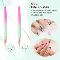 Stylo de précision pour nail art, outil de peinture détaillée, tube métallique à effet dégradé, pinceau fin pour nail art, arc-en-ciel 9/15/20/25mm