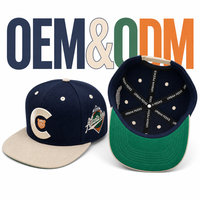 Casquette Snapback personnalisée avec broderie de lettres et patch ours sur le côté, bleu marine, visière plate, vert, calotte rigide, style décontracté, hip-hop, sport