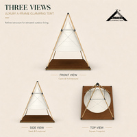 Tente pyramidale de luxe BOTEEN pour glamping, personnalisable, pour resort, extérieur, toile écologique 230g, imperméable, structure en bois galvanisé, hôtel, BSCI