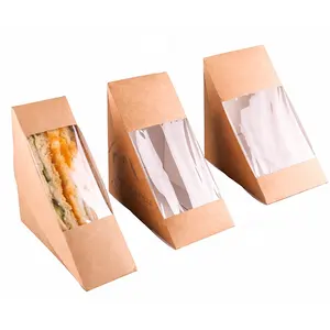 ที่กำหนดเองนำกล่องกระดาษแซนวิชสำหรับอาหารกลางวัน