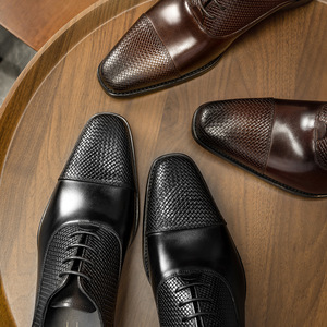 Zapatos Oxford de Vestir para Hombre, de Cuero Genuino Marrón, con Punta Puntiaguda, Cordones, Diseño Sólido, Suela de Goma, para Todas las Temporadas - Product Image 4