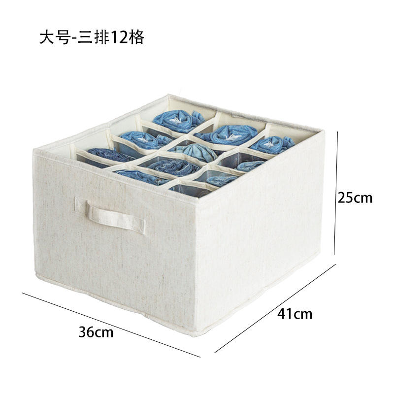 Caja de almacenamiento grande de 3 filas y 12 compartimentos