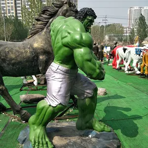 Estacionamento ao ar livre, de alta qualidade dos desenhos animados fibra de vidro gigante hulk estátua