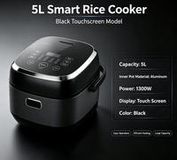 Cuisinière à riz électrique numérique 5L avec panneau de commande tactile, 1300W haute puissance, multifonctionnelle