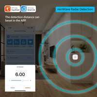 Détecteur de présence intelligent Tuya WiFi 2.4G à détection respiratoire, montage mural latéral, portée 0-8M, USB 5V PST-ZY-M100-S