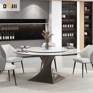 Bữa tối sang trọng hiện đại bàn tròn salon phòng khách dinette vườn bàn ăn nhỏ đặt đồ nội thất dễ thương với kim loại xoay - Product Image 5