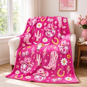 Selimut Flanel Ramah Lingkungan Motif <span class=keywords><strong>Disco</strong></span> Cowgirl, Selimut Sofa Hangat untuk Dekorasi Rumah 130x150cm - Product Image 6