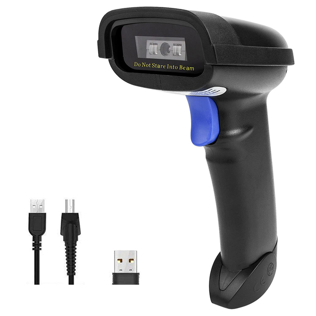 Bluetooth Barcode Scanner Compatible with 2.4G Wireless and Bluetooth Functions and Wired Connections Connected to Smartphones