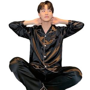 Pijamas de seda fina, trajes de manga larga para <span class=keywords><strong>hombre</strong></span>, versión coreana de seda Casual Loungewear primavera y otoño - Product Image 5