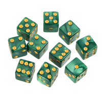 Lot de dés D6 en acrylique à effet marbre de 16 mm, motif nacré, dés de jeu à 6 faces, vente en gros