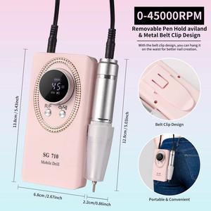 Taladro eléctrico de <span class=keywords><strong>uñas</strong></span> de 45000 RPM <span class=keywords><strong>para</strong></span> <span class=keywords><strong>uñas</strong></span> Lima eléctrica Pantalla HD Pluma de manicura de metal Lijadora de <span class=keywords><strong>torno</strong></span> de <span class=keywords><strong>uñas</strong></span> profesional - Product Image 4