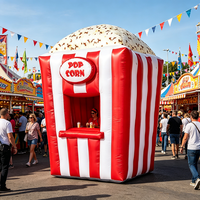 Seni Emas Kustom untuk Tenda Kios Popcorn Tiup Corn-1 Oxford 2x2x3m, Acara Karnaval, Pesta, Promosi Iklan