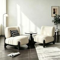 Canapé décontracté, nouveau fauteuil minimaliste rétro, fauteuil simple écologique de haute qualité, chaise longue en laine d'agneau pour salon, haute résilience