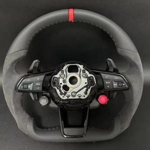 Avec bouton de démarrage S-<span class=keywords><strong>Line</strong></span> Volant en cuir pour Audi R8 TTRS <span class=keywords><strong>rs</strong></span> C6 C7 S7 S4 A4 R8 RS3 SQ5 S5 B9 A6 C8 A3 A5 A6 A7 <span class=keywords><strong>Q3</strong></span> Q5 - Product Image 6