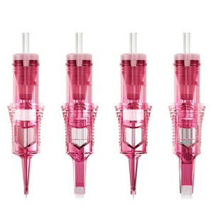 เข็มสักลายมืออาชีพ สแตนเลส 316  แบบตลับ ฆ่าเชื้อด้วย EO Gas สีชมพู สำหรับสักคิ้วและลายเส้นบนร่างกาย ใช้แล้วทิ้ง - Product Image 1