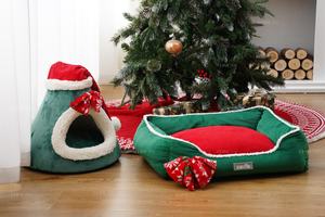 2 in 1 kedi yatak mağara noel ağacı yuva evi kedi Xmas yavru Hut Hideout sevimli Pet mağara yatakları için küçük köpek veya tavşan - Product Image 6