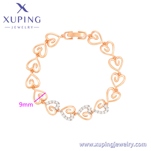 A00910528 Xuping đồ trang sức thời trang nhiều màu mạ vàng đẹp độc đáo sáng tạo Clasp Phụ Nữ Tim Vòng đeo tay - Product Image 3