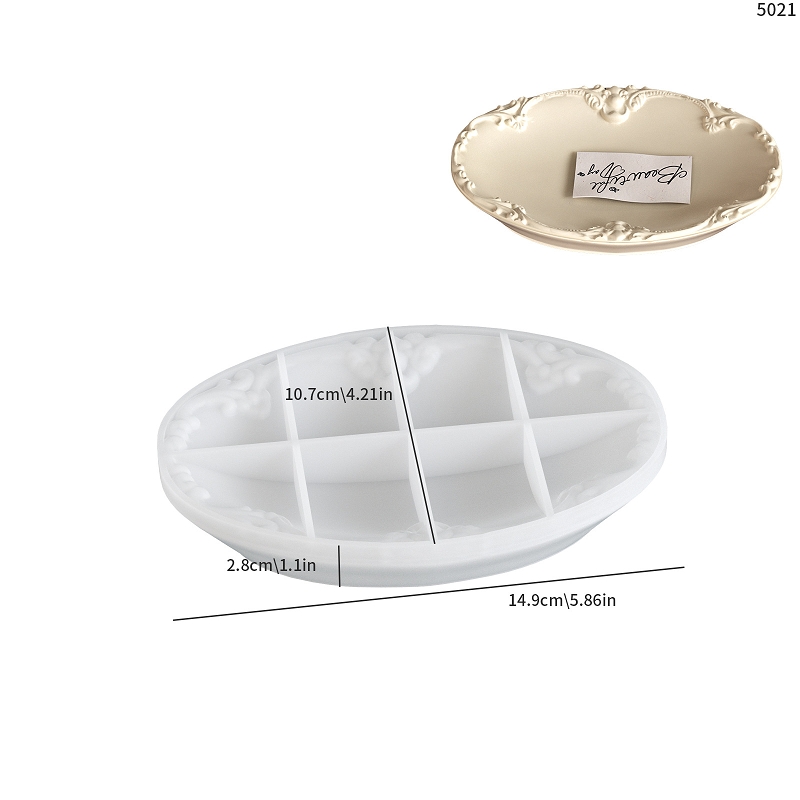 Stampo per vassoio per henné ovale bianco-5021
