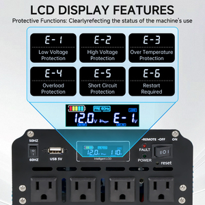 Lvyuan 6000 W 3000W 4000W 12V 24V 48V 60V DC 220V chuyển đổi AC biến tần tinh khiết Sine Wave 6000 Watt 12V đến 110V biến tần Onda Pura - Product Image 5