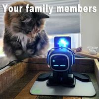 Robot de bureau interactif EMOPET AI avec commande vocale ChatGPT, fonction de danse et personnalité interactive, livré avec station de charge à domicile
