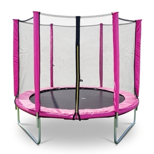 <span class=keywords><strong>Trampoline</strong></span> rond en tissu vert avec tubes en acier allié, système de panier de basket, échelle avancée, sécurisé pour garçons, de 6 à 16 pieds - Product Image 1